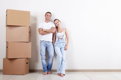 Professional movers handling a Mayfair townhouse relocation