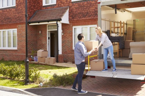 Professional movers loading a truck in Mayfair
