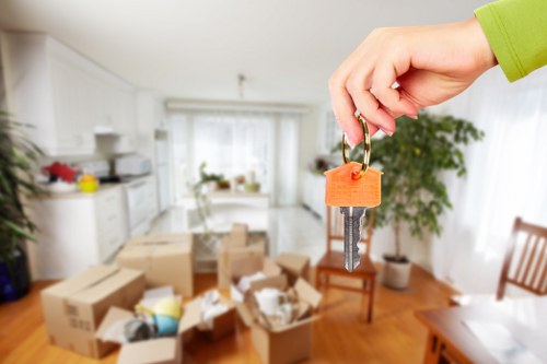 Preparation checklist and packing materials for a Mayfair relocation