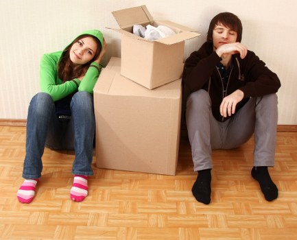 Careful transport of belongings in central London