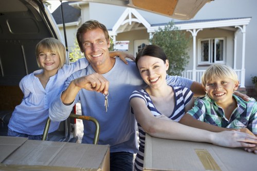 A moving team managing relocation logistics with precision and care