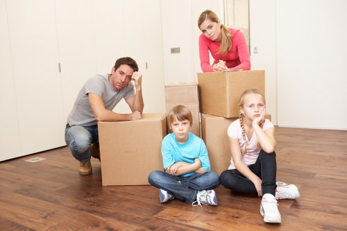 Careful packing materials prepared for a Mayfair relocation