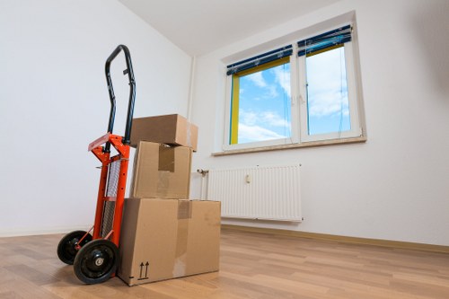 Business relocation team managing loading and transport in Mayfair
