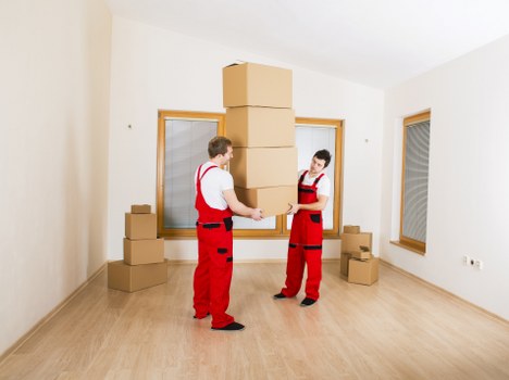 Furniture and boxes loaded for a Mayfair move