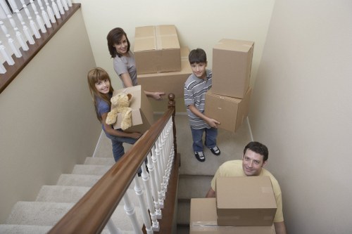 Residential relocation planning with boxes and labels